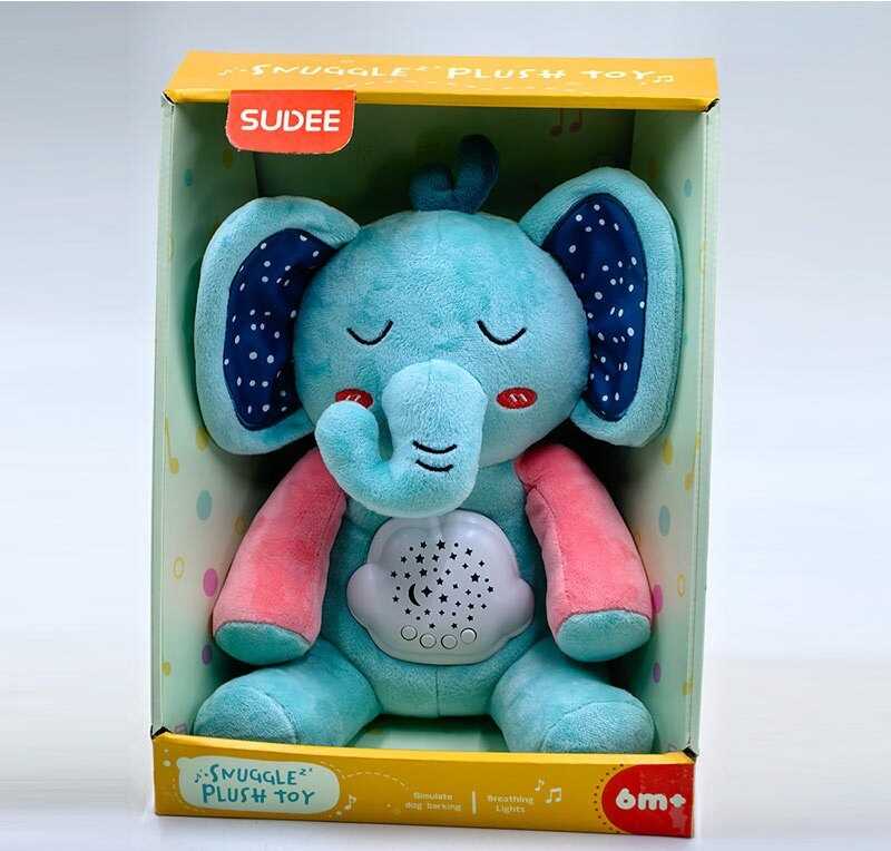 Нічник D 1034 (36/2) "Слоник", підсвічування, проєкція зоряного неба, звуки, мелодії, регулювання гучності, в коробці