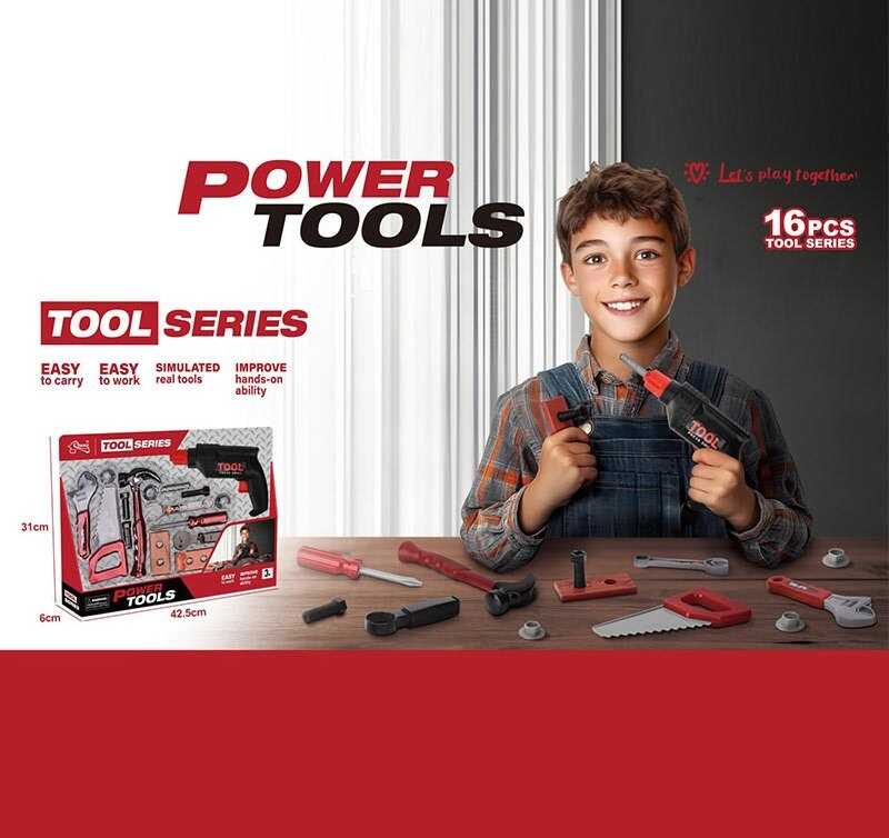 Набір інструментів T 2007 (24) дриль, механічний принцип роботи, ключ, пила, викрутка, аксесуари, в коробці