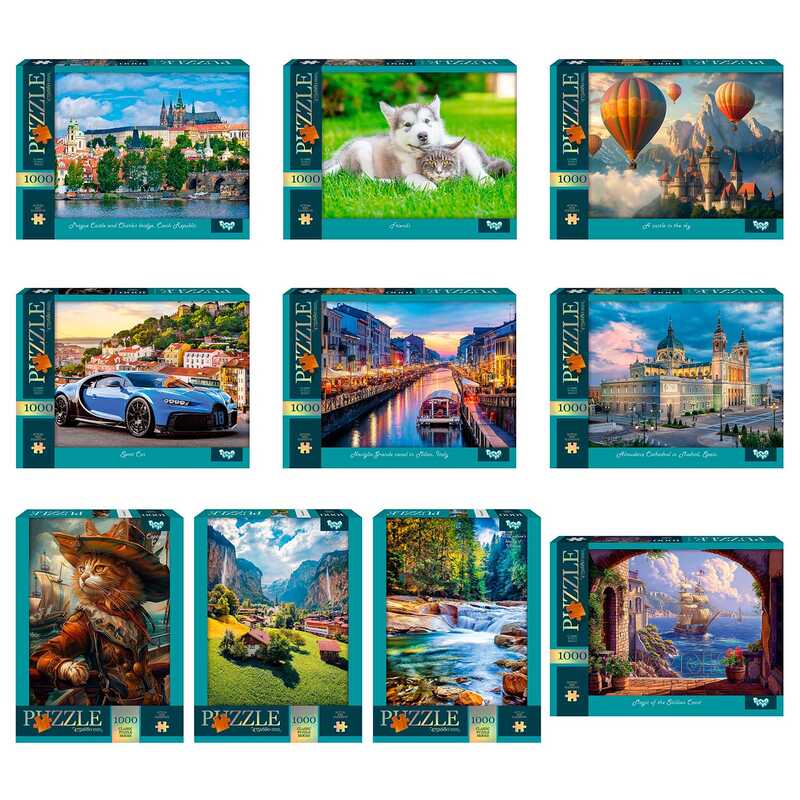 гр Пазли 1000 ел. с.13 C1000-13-01,02,03,04...10 (10) ВИДАЄТЬСЯ ТІЛЬКИ МІКС ВИДІВ, "Danko Toys"