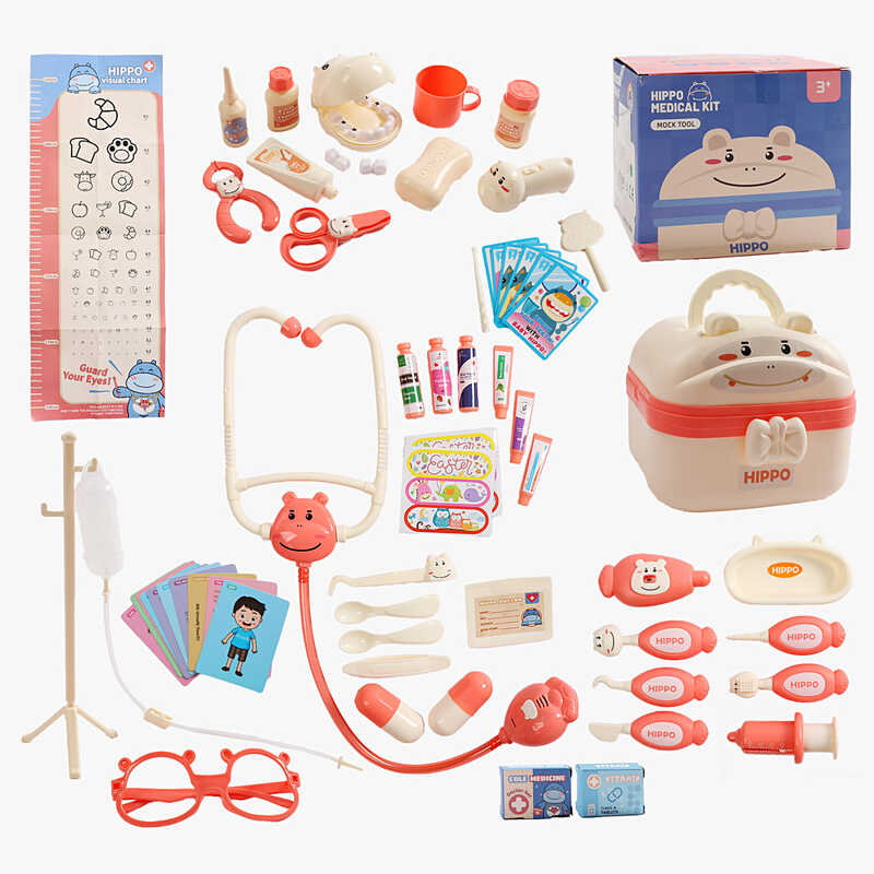 Набір лікаря HZ 888 B (48/2) стетоскоп, термометр, ліхтарик на батарейках, підсвітка,  шприц, окуляри для лікаря, аксесуари, в коробці