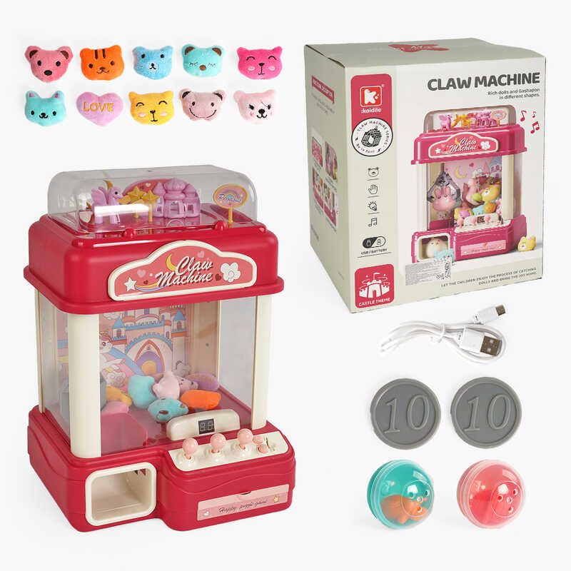 Ігровий автомат G 235 A (6) підсвічування, веселі мелодії, м’які іграшки, кульки, від батарейок/мережі, монетки, в коробці