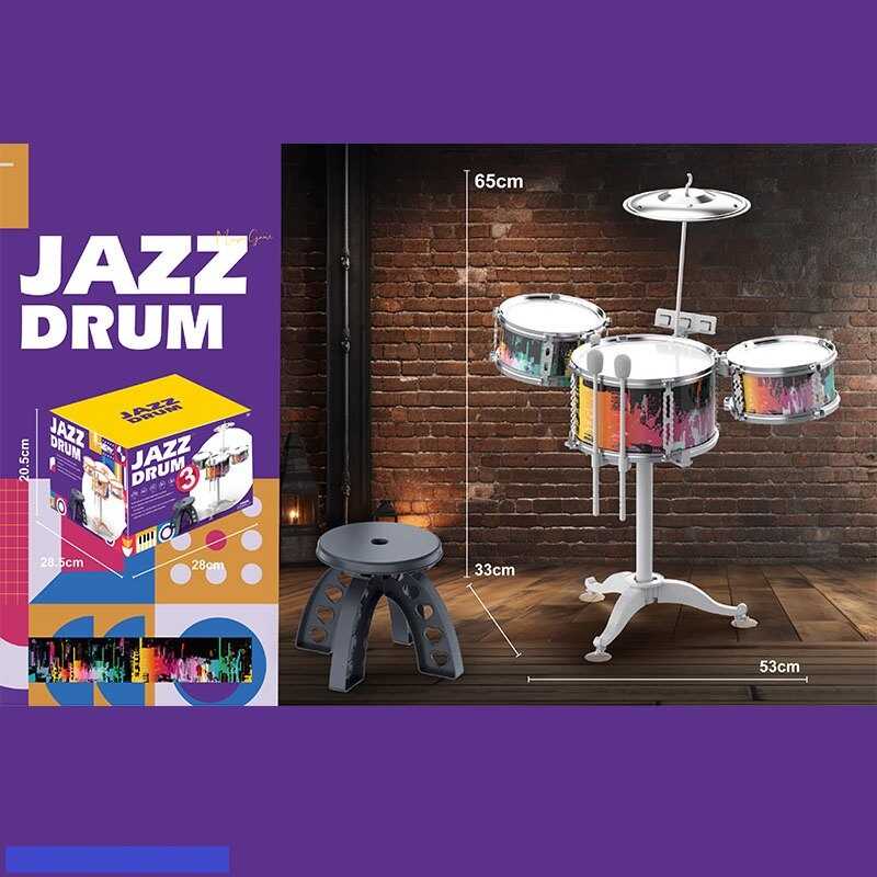 Барабанна установка ZG 3004-A (12) розмір: 53х33х65 см, барабанні палички, стільчик, в коробці