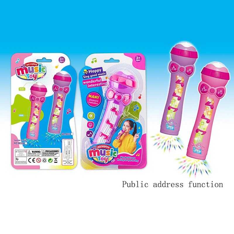 Мікрофон 9833 A (144/2) 2 кольори, звук, підсвічування, на листі