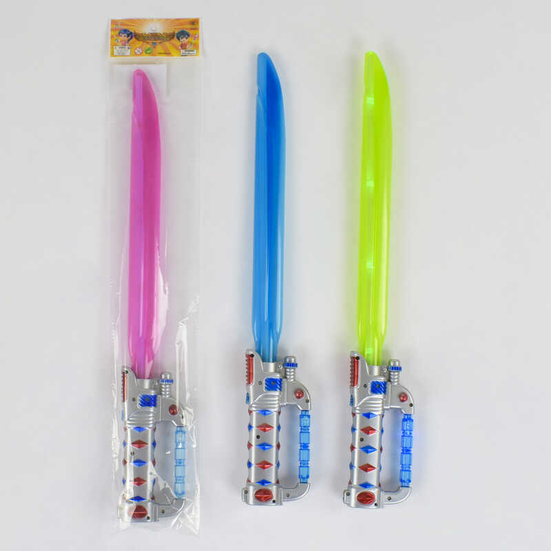 Меч FJ 536 G - 4 BRG (192/2) 3 кольори, світло, звук, 52 см, у пакеті, ВИДАЄТЬСЯ ТІЛЬКИ МІКС ВИДІВ