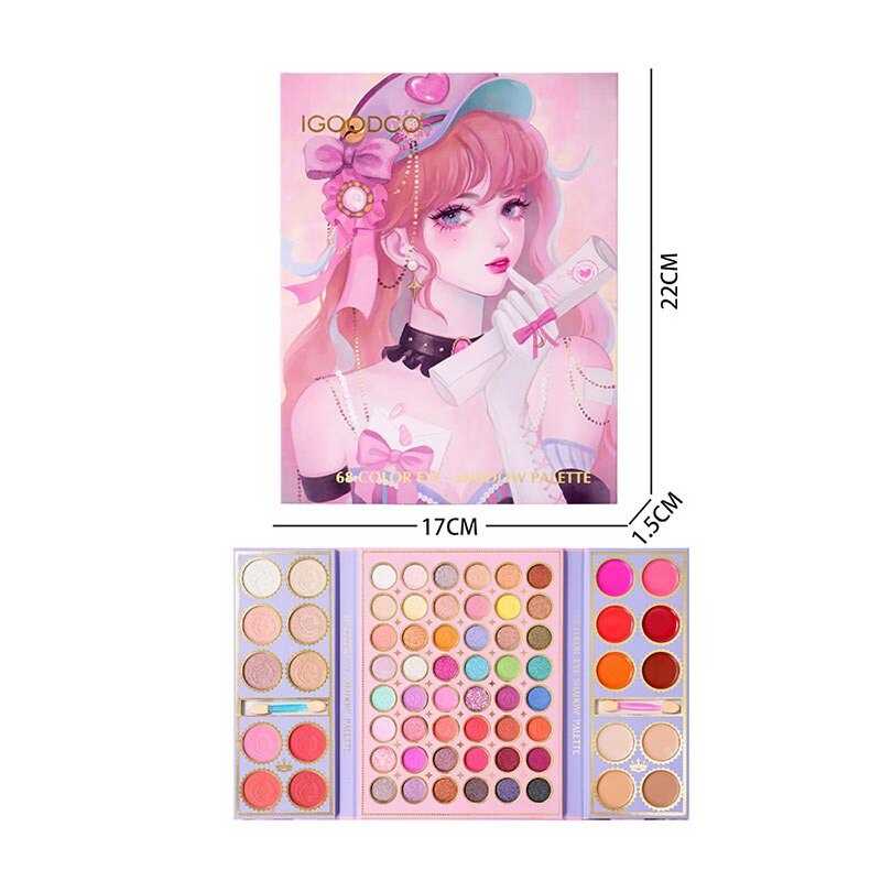 Косметика LK 5153 (96) тіні, аплікатор, хайлайтер, рум’яна, помади для губ, консилер, контуринг, в коробці