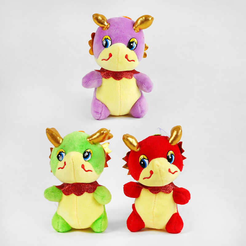 М`яка іграшка М 16292 (30) ЦІНА ЗА 12 ШТУК В УПАКОВЦІ, "Дракон", розмір 9х9 см, МІКС В УПАКОВЦІ