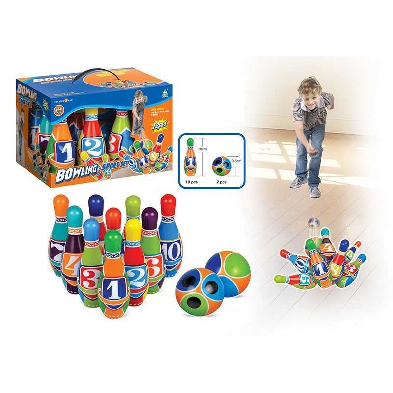 Боулінг YF 385 A (18/2) фомові елементи, висота кегль -18 см, 2 кулі діаметром 9.8 см, в коробці