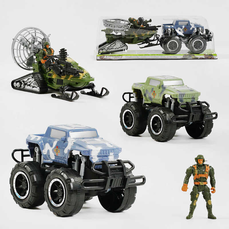 Джип 9025 А-27 (72/2) 2 кольори, військова техніка, солдат, інерція, у слюді