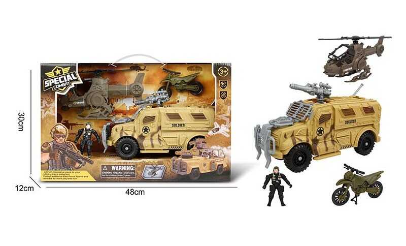 Набір військової техніки G 3109-23 (12) 3 види техніки, фігурка солдата, в коробці