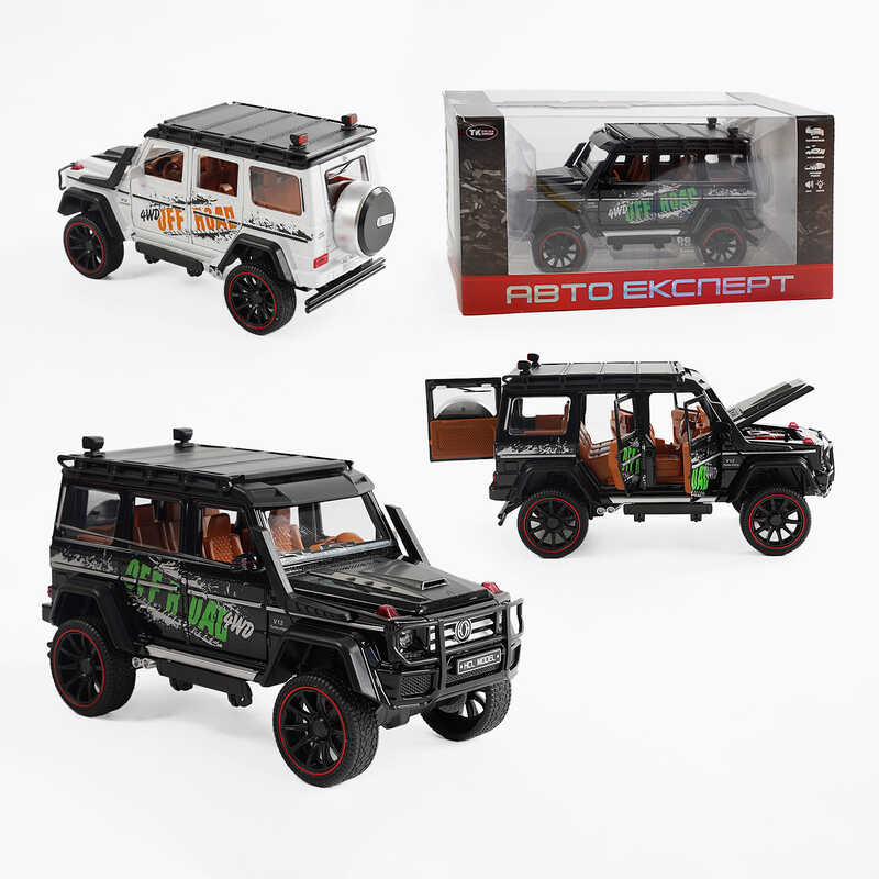 Джип RS-70014 (36/2) "Авто Експерт", 2 кольори, металопластик, масштаб 1:22, світло, звук, інерція, відчиняються двері, багажник та капот, в коробці