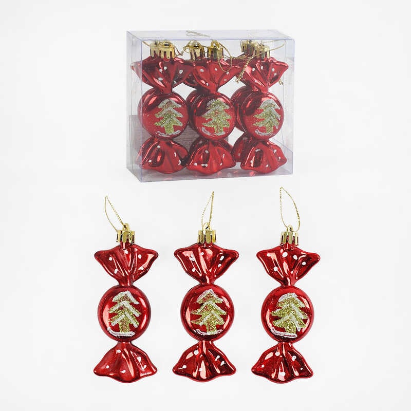 Новорічні прикраси C 67177 (240) 6 штук, цукерки, у слюді