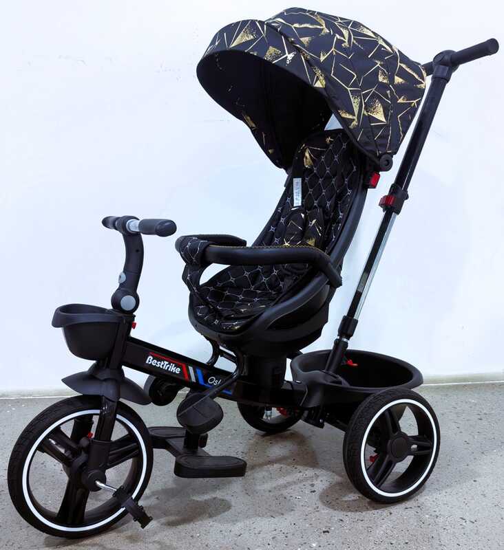 Велосипед 6390 – 16-098 BestTrike "Oscar" (1) ПОВОРОТНЕ СИДІННЯ, КЕРМО СКЛАДАЄТЬСЯ, КОЛЕСА З ПРОГУМОВАНИМ PU, КОШИК, ТЕЛЕСКОПІЧНА РУЧКА