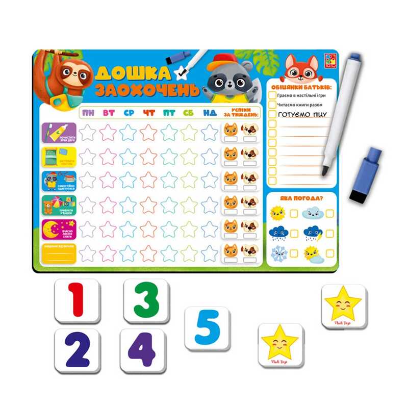 гр Гра настільна "Магнітна дошка. Дошка заохочень"  VT3601-24 (12) "Vladi Toys"
