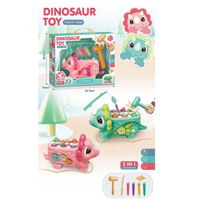 Стукалка B 046 (18) 2 кольори, 5 в 1, пальчикова гра, магнітна риболовля, в коробці