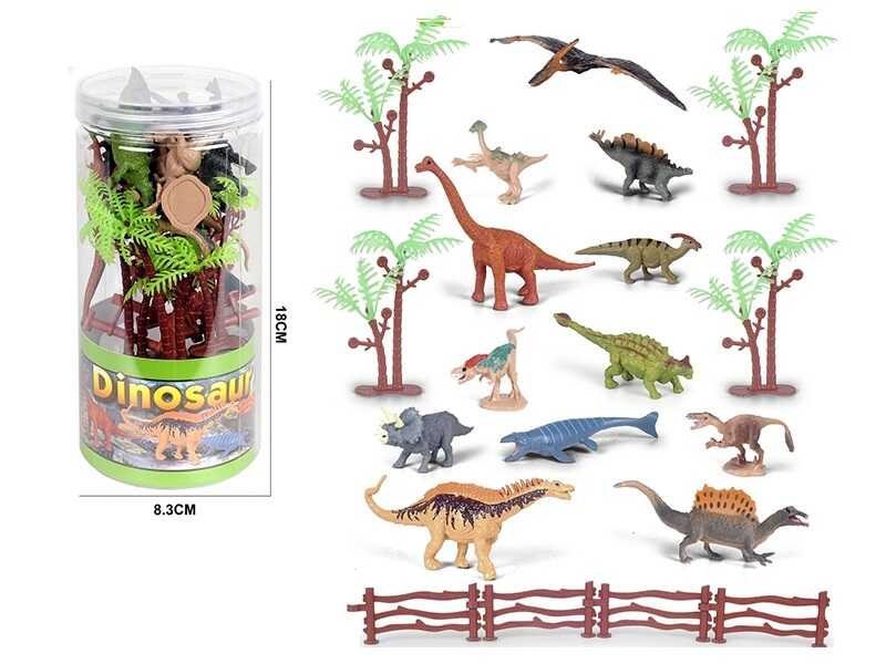 Набір динозаврів 89-48 (144) 12 фігурок, декорації, у тубі