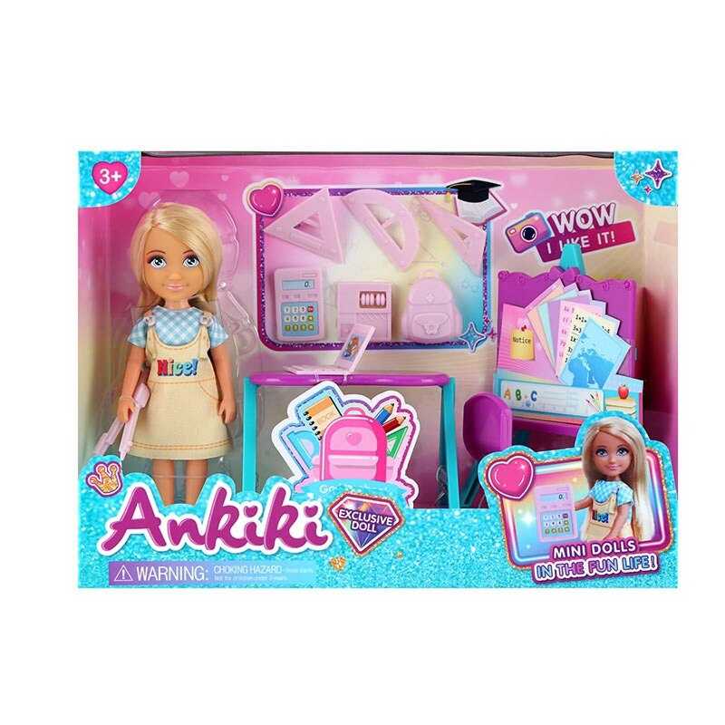 Лялька з аксесуарами 606022 (48) висота ляльки - 13 см, аксесуари, прошите волосся, гумова голова, в коробці