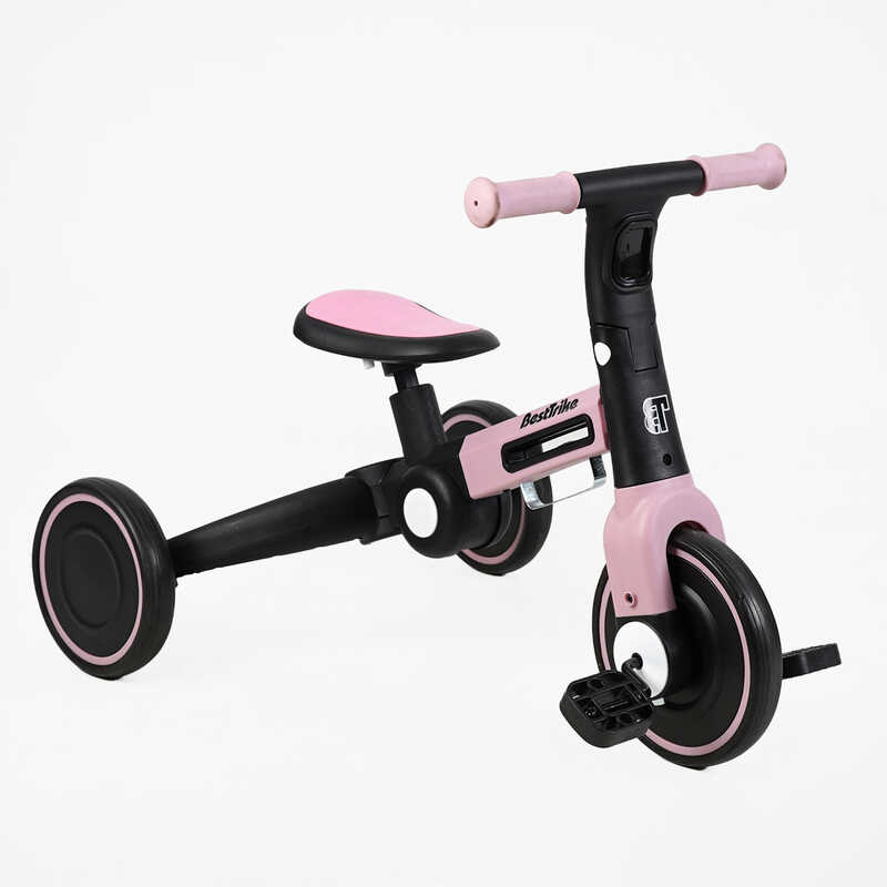 Велосипед 3-х колісний BS-11402 "Best Trike" (1) колеса EVA переднє 8’’, заднє 6’’, нейлонова рама, трансформується у велобіг, підсвічування, в коробці