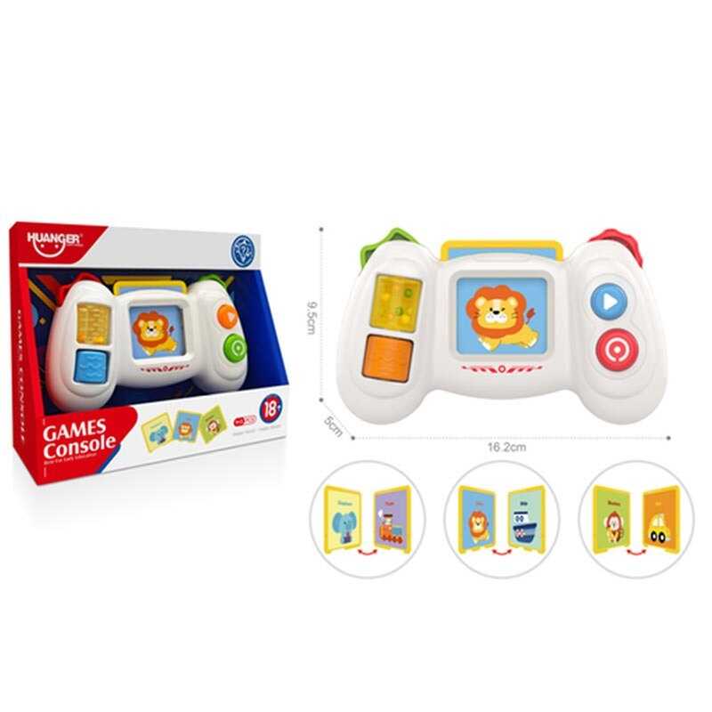 Розвивальна гра HE 0554 (48) картридер, звук, мелодії, зчитування карток, підсвічування, 3 картки, тріскачка, режими гучності, в коробці