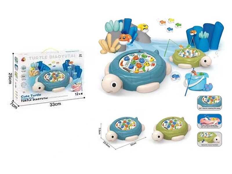 Риболовля 7731 B (48) 2 кольори, “Черепашка”, мелодія, магнітні рибки, в коробці