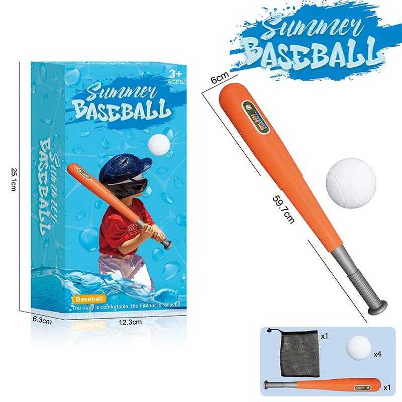 Бейсбол BZ 008 (72/2) бита, 4 пластикових м'ячі, мішечок, в коробці