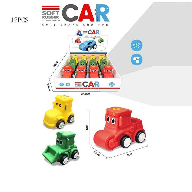 Набір машин CC 119-4 (36/2) ЦІНА ЗА 12 ШТУК В БЛОЦІ, "Спецтехніка", вінілові, гумові колеса, в коробці