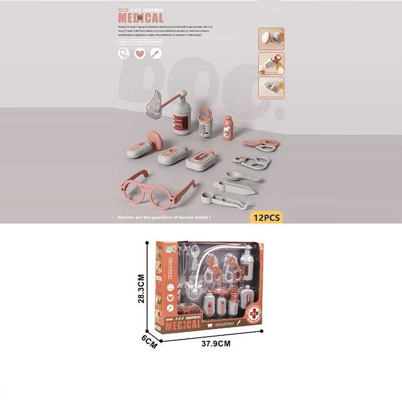 Набір лікаря YJ-H 21 (48) киснева маска, ножиці, щипці, шприц, ложечка, ліки, окуляри, в коробці