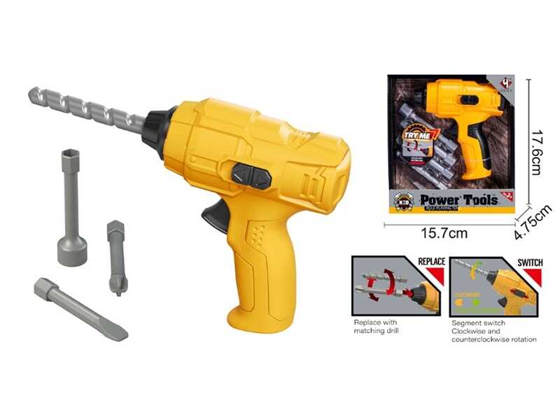 Шурупокрут T 011 (96) механічний принцип роботи, 3 насадки, в коробці