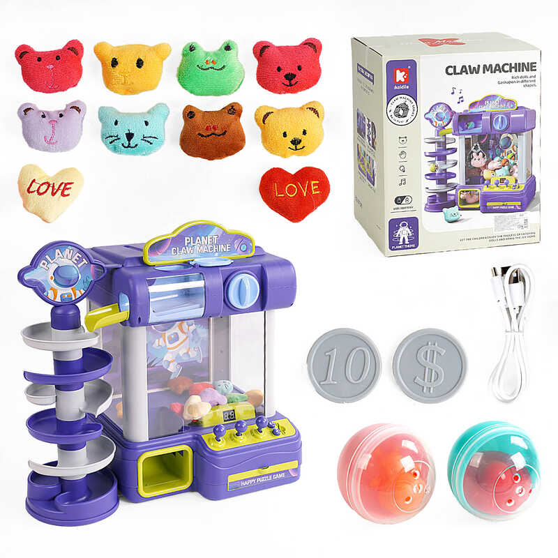 Ігровий автомат G 228 A Штрих = 98912 (6) світло, мелодії, іграшки, кульки, від батарейок/мережі, гра з кулькою, монетки, в коробці