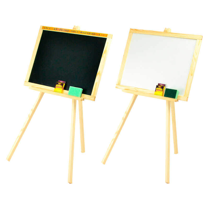 гр Мольберт магнітний "Мася" 030 + НОГИ (10) / Дошка ш40 * в55см, Підставка ш55 * в110см / матеріал / сосна.