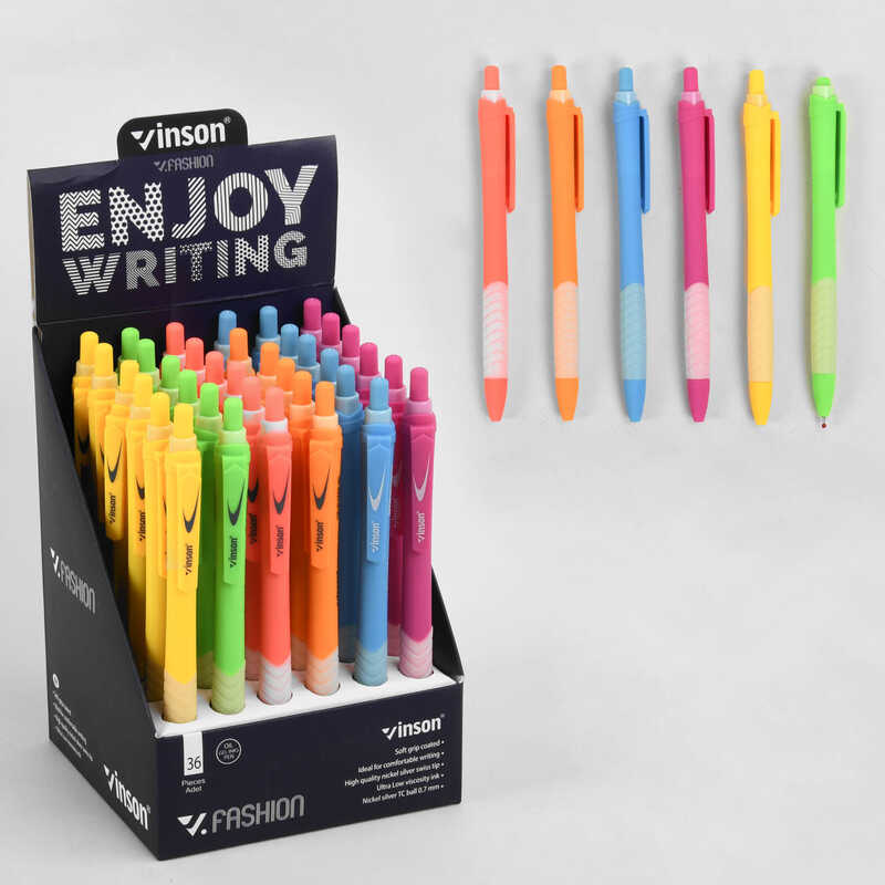 Набір кулькових ручок С 37085 (40) ЦІНА ЗА 36 ШТУК В БЛОЦІ, синя паста, діаметр пишучого вузла 0.7 мм