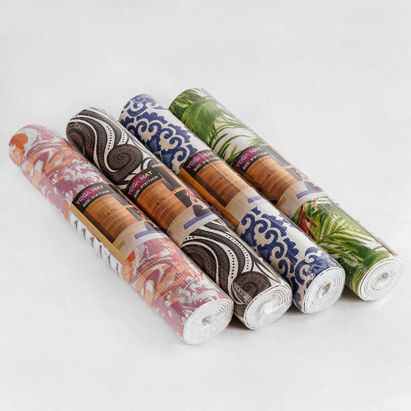 Килимок для йоги C 40247 (24) товщина, 5мм, 173х61см, ВИДАЄТЬСЯ ТІЛЬКИ МІКС ВИДІВ