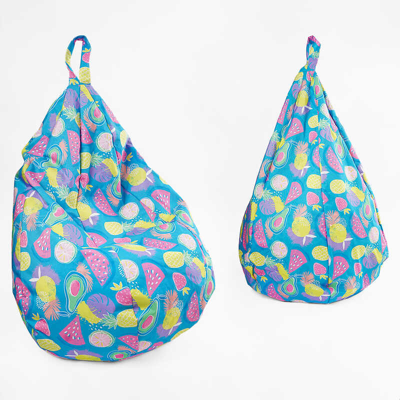 гр Крісло-мішок дитяче "Груша" Д27336 "Фрукти" (1) висота у підвішеному положенні 88 см, знімний водонепроникний чохол, в плівці