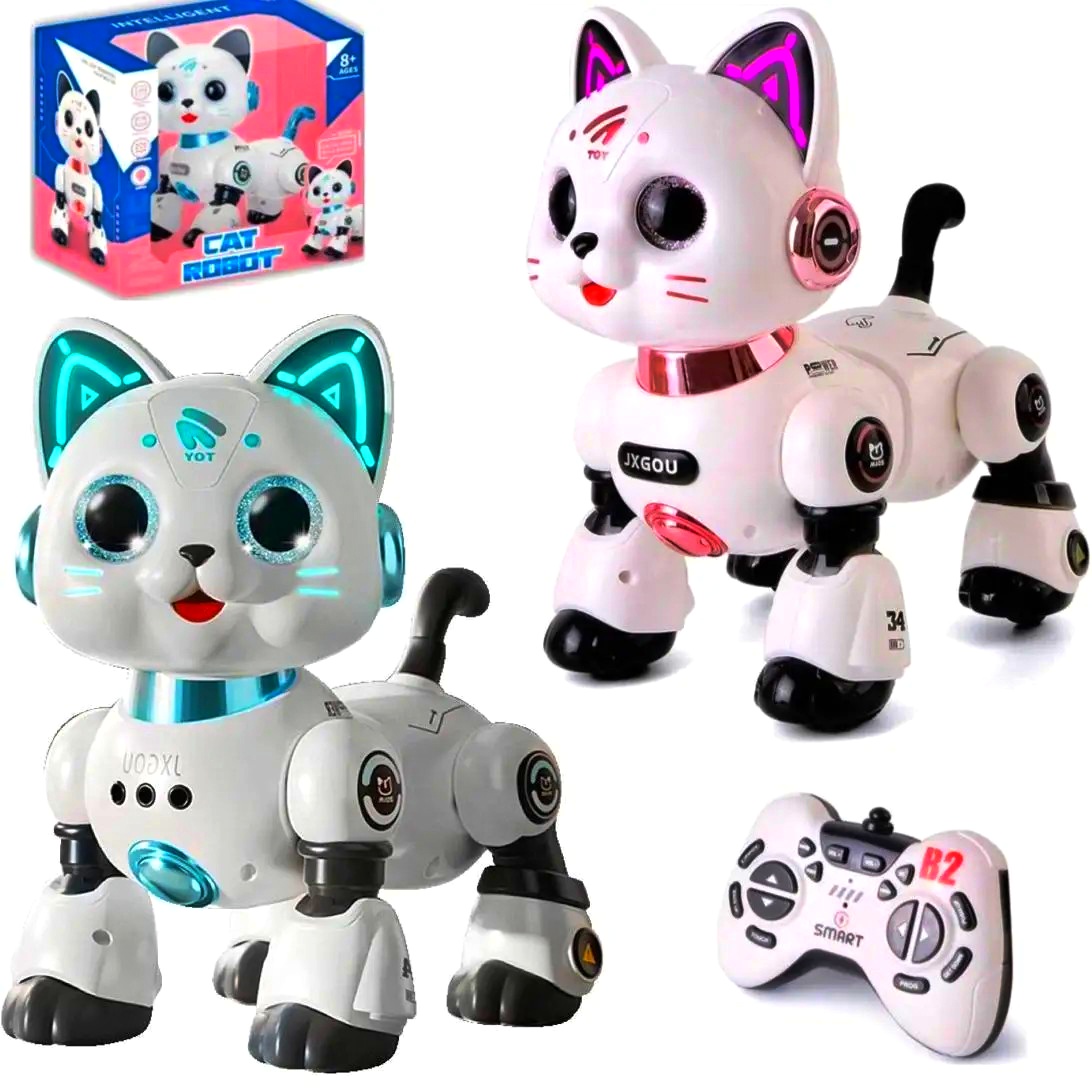 Кошеня на радіокеруванні 688 A 7 , акумулятор 3.7 V, пульт 2.4 GHz, USB-кабель, виконує команди, підсвічування, сенсорна ділянка, танцює, регулювання гучності, історії англійською мовою, в коробці