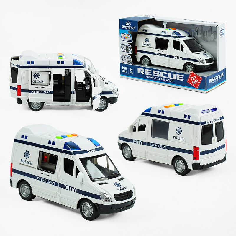 Машина WY 590 F (36) "Поліція", підсвічування, звуки, інерція, в коробці