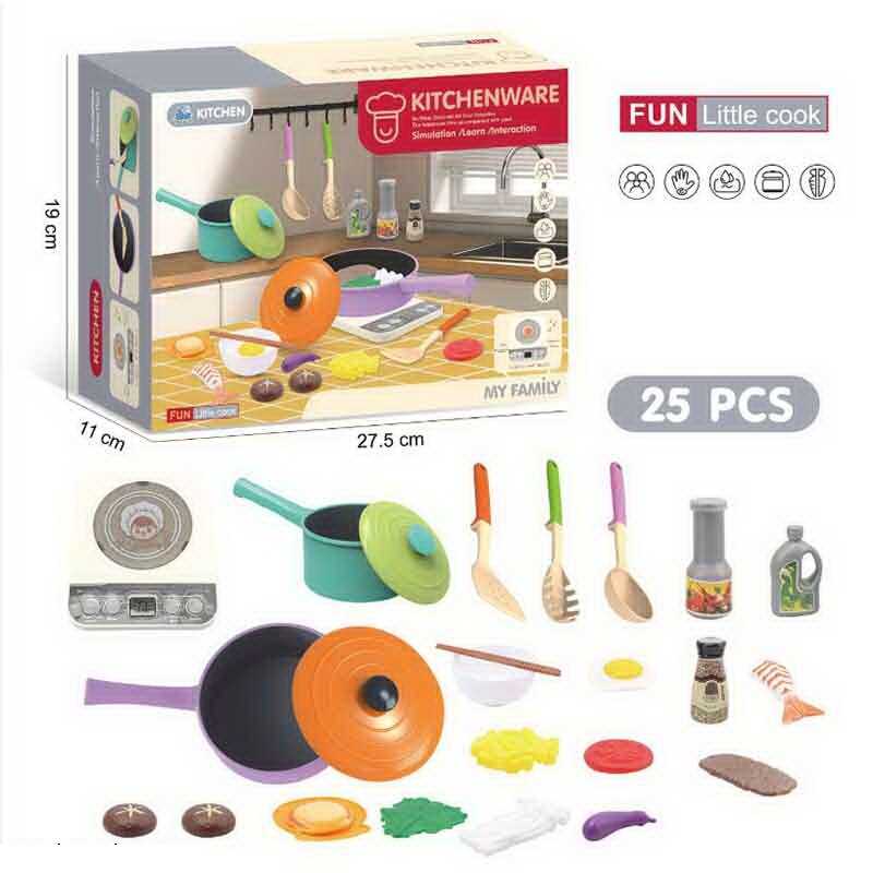 Набір посуду KT 26 (48/2) репліки англійською мовою, звуки, пісеньки, підсвічування, посуд, муляжі продуктів, в коробці