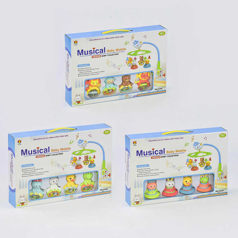 Карусель музична 6568 ABC (18) 3 види, підсвічування, музика, 5 режимів, на батарейці, в коробці