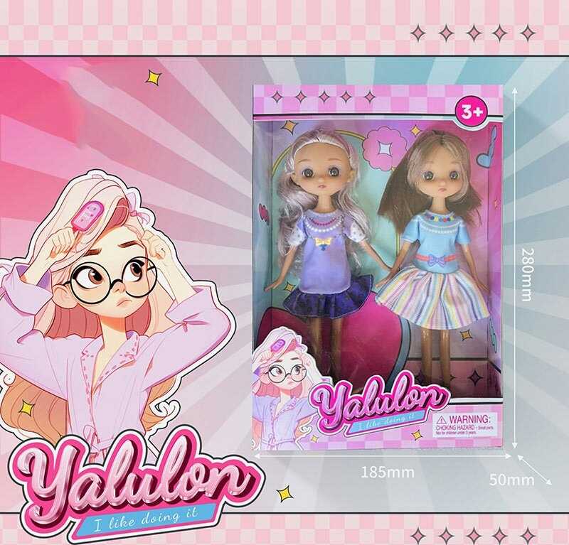 Набір ляльок YL 611-13 (96/2) 2 ляльки, висота: 24 см, імітація скляних очей, взуття, в коробці