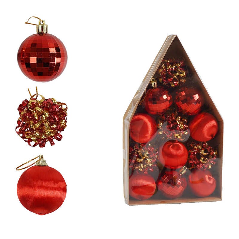 Новорічні прикраси C 67481 (104) 12 штук, кульки, D = 5 см, в коробці