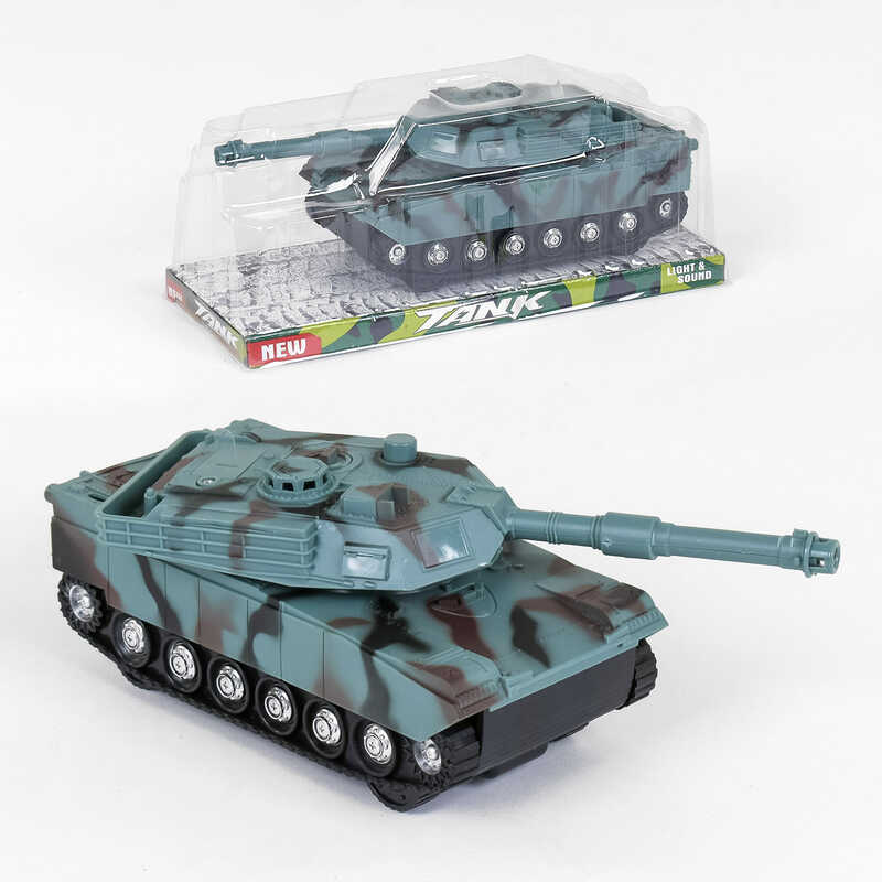 Танк 383-22 D (120) інерційний, світло, звук, поворотна вежа, в слюди