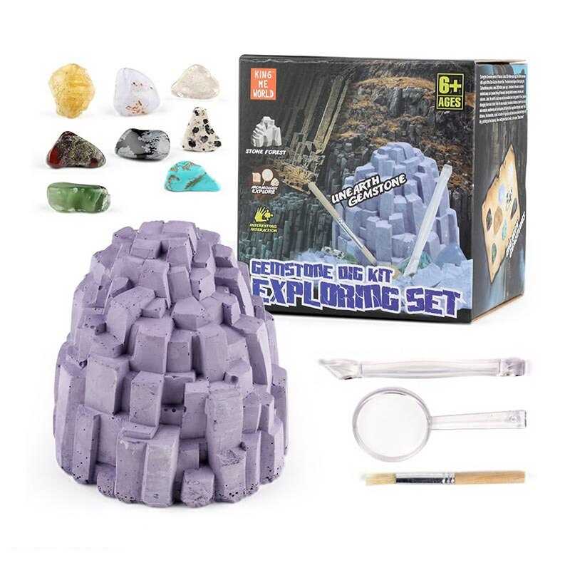 Розкопки JM 909 (48/2) щітка, лупа, долото, мінерали, в коробці