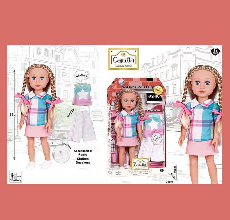 Лялька A 932 I (24/2) висота: 35 см, імітація скляних очей, прошите волосся, одяг, аксесуари, в коробці