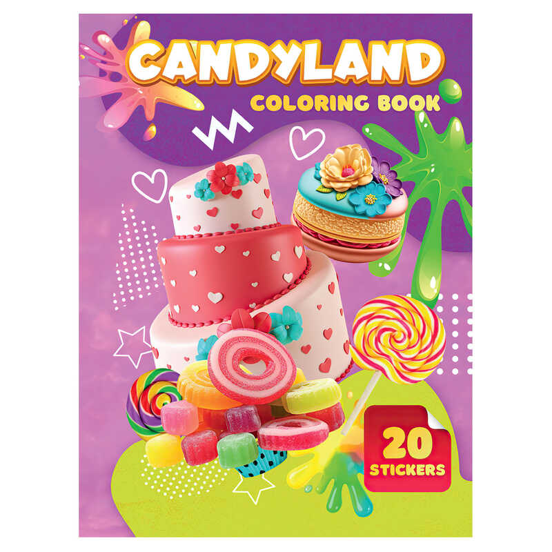 гр Розмальовка 20 наліпок А4: Candyland 9789655323184 (50) "Jumbi"