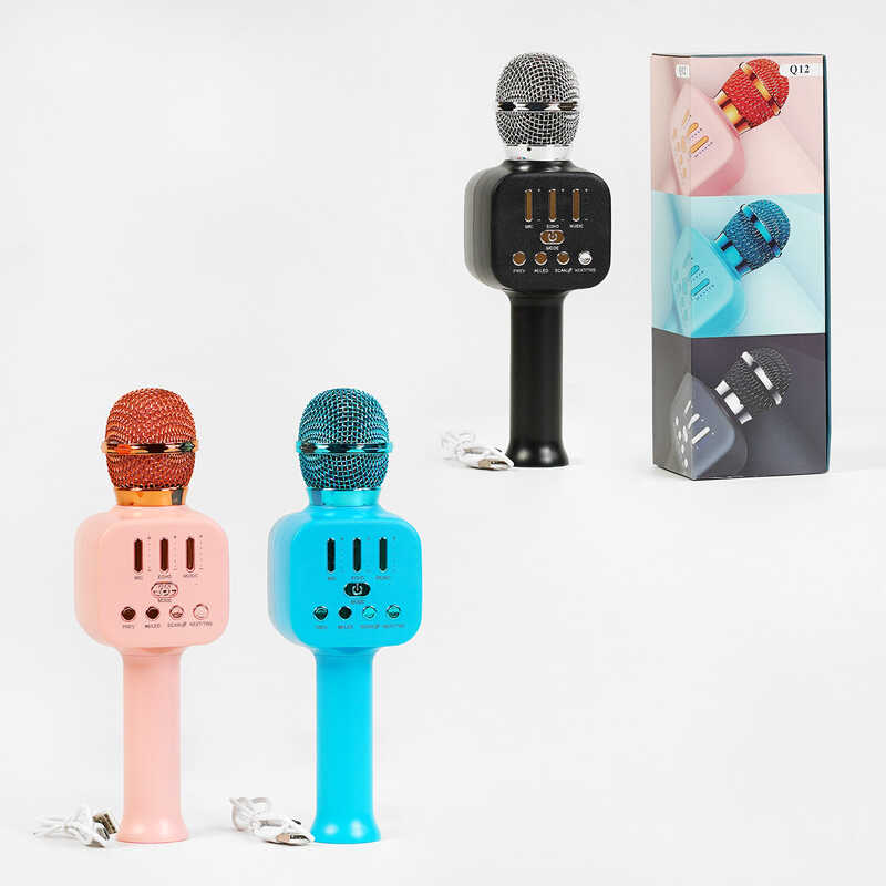 Мікрофон С 60081 (50) 3 види, TF Card, караоке, bluetooth, USB, колонка, в коробці, ВИДАЄТЬСЯ ТІЛЬКИ МІКС ВИДІВ