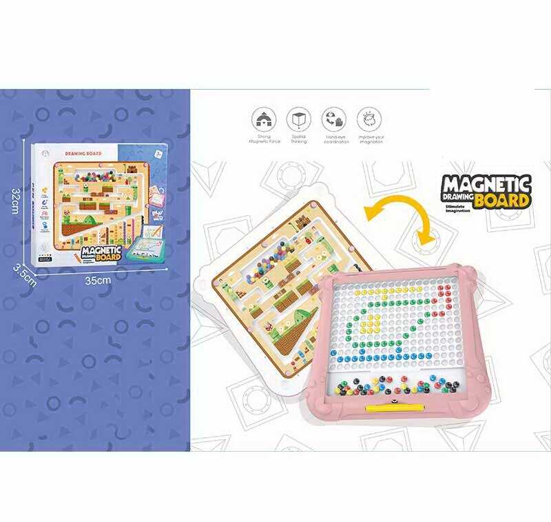 Магнітна мозаїка CH 1151 (24) 2 варіанти гри, лабіринт, двостороння ігрова панель, магнітний стилус, двосторонні картки із завданнями, в коробці