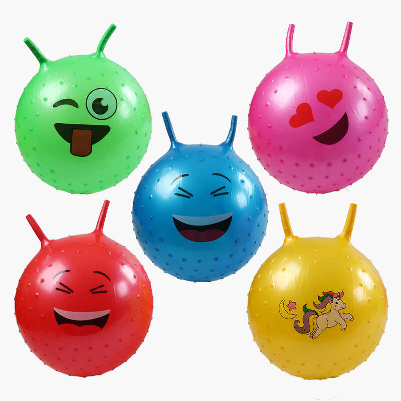 Стрибун гумовий C 72552 (80) діаметр 43 см, ручки-вушка, в пакеті, ВИДАЄТЬСЯ ТІЛЬКИ МІКС ВИДІВ