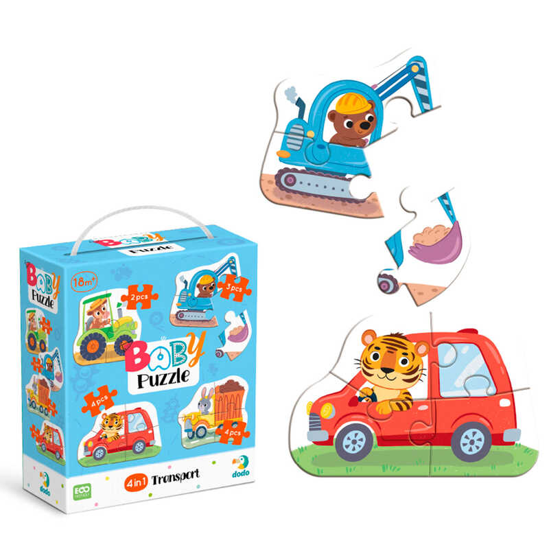 гр Пазл 4 в 1 "Baby puzzle. Транспорт" 300685 (48) "DoDo", 4 картинки, в коробці