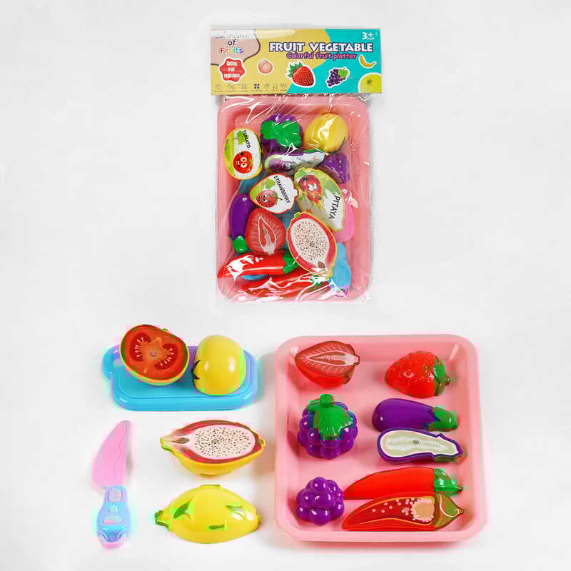 Набір продуктів MDX 130 B4 Штрих-402271 (144/2) 2 види, дошка для нарізання, пластиковий ножичок, написи англійською, продукти на магнітах, в пакеті