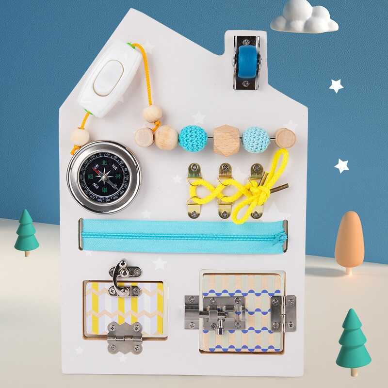 Бізіборд дерев'яний C 64871 (22) компас, шнурівка, змійка, замочки, колесо, перемикач, в коробці