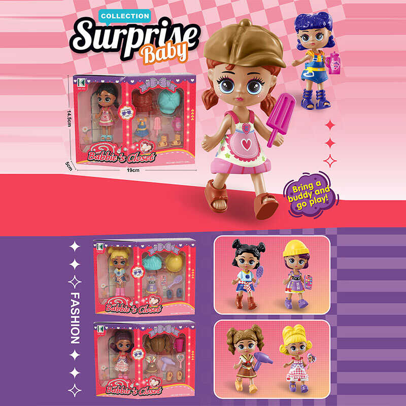 Лялька KZ 9015 (180/2)  висота ляльки 9 см, змінні зачіски, рухомі кінцівки, аксесуари, в коробці