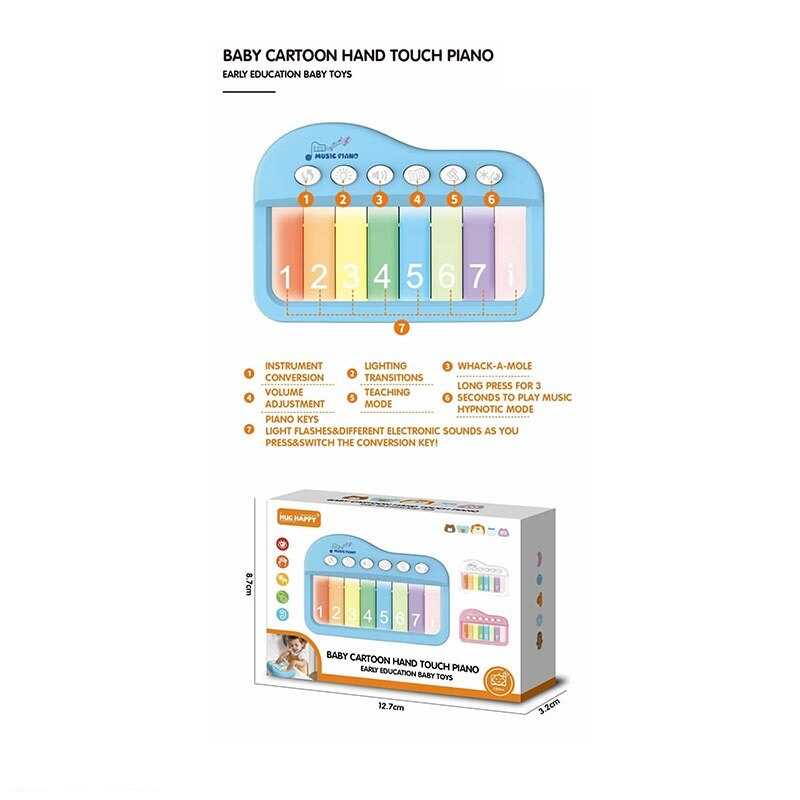Піаніно YK 7018 A (120) сенсорні клавіші, підсвічування, кілька режимів, музичні інструменти, 8 клавіш, мелодії, гра на швидкість реакції, режим навчання, регуляція гучності, в коробці